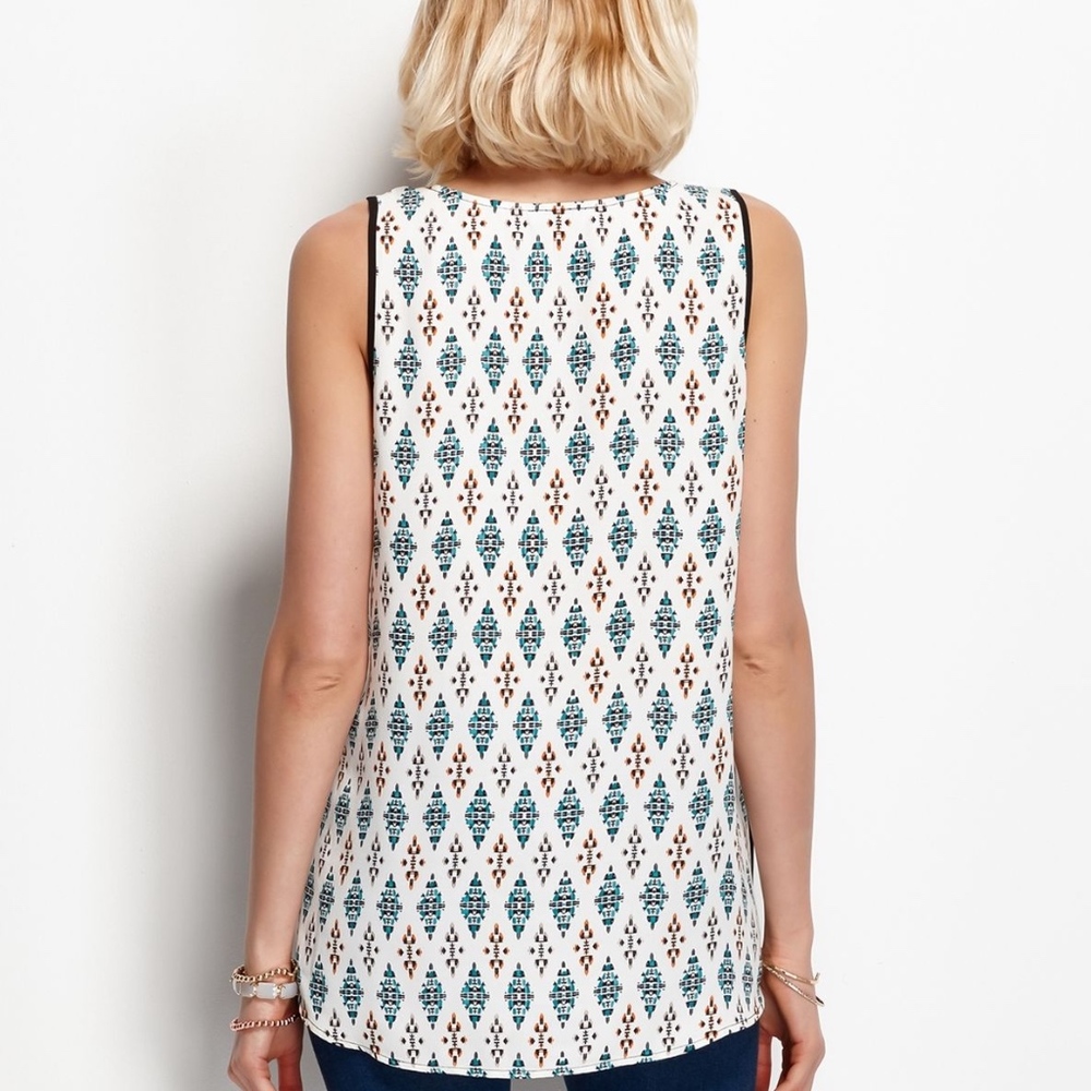 ❌SOLD❌Boho Sleeveless Print Chiffon Loose Blouse - Picture 2 of 8